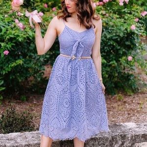 Blue Lace Midi Dress